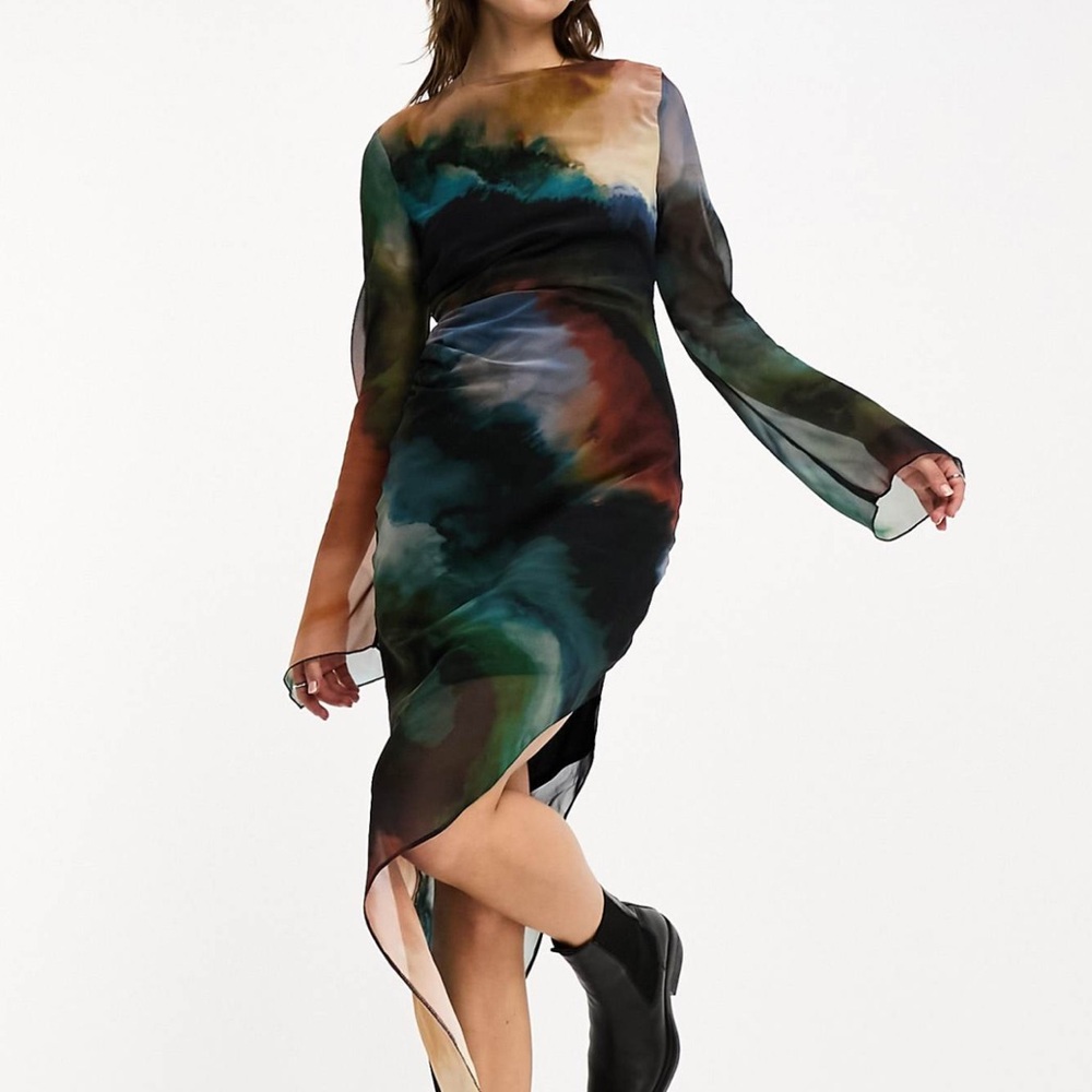 ASOS DESIGN Marbled Chiffon Dress